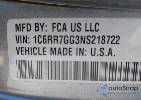 2022 Ram 1500 Classic Warlock z USA, uszkodzony, nr VIN 1C6RR7GG3NS218722